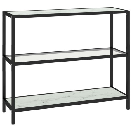 vidaXL Scaffale Trasparente e Marmo Bianco 100x36x90cm Vetro Temperato
