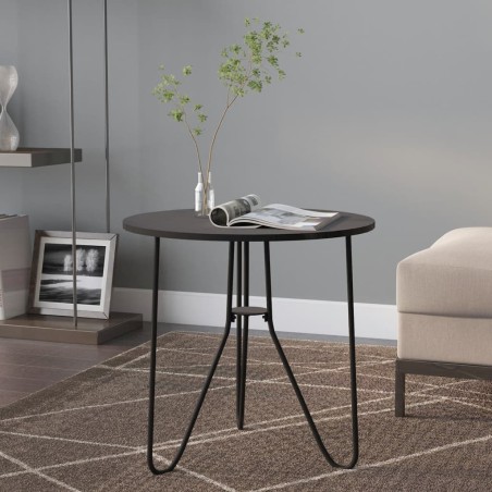 vidaXL Tavolino da Salotto Nero 48 cm in MDF e Ferro