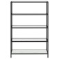 vidaXL Scaffale Marmo Bianco Trasparente 100x36x168cm Vetro Temperato vidaXL Scaffale Marmo Bianco Trasparente 100x36x168cm Vetro Temperato