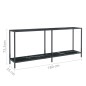 vidaXL Tavolo Consolle Nero 180x35x75,5 cm in Vetro Temperato vidaXL Tavolo Consolle Nero 180x35x75,5 cm in Vetro Temperato