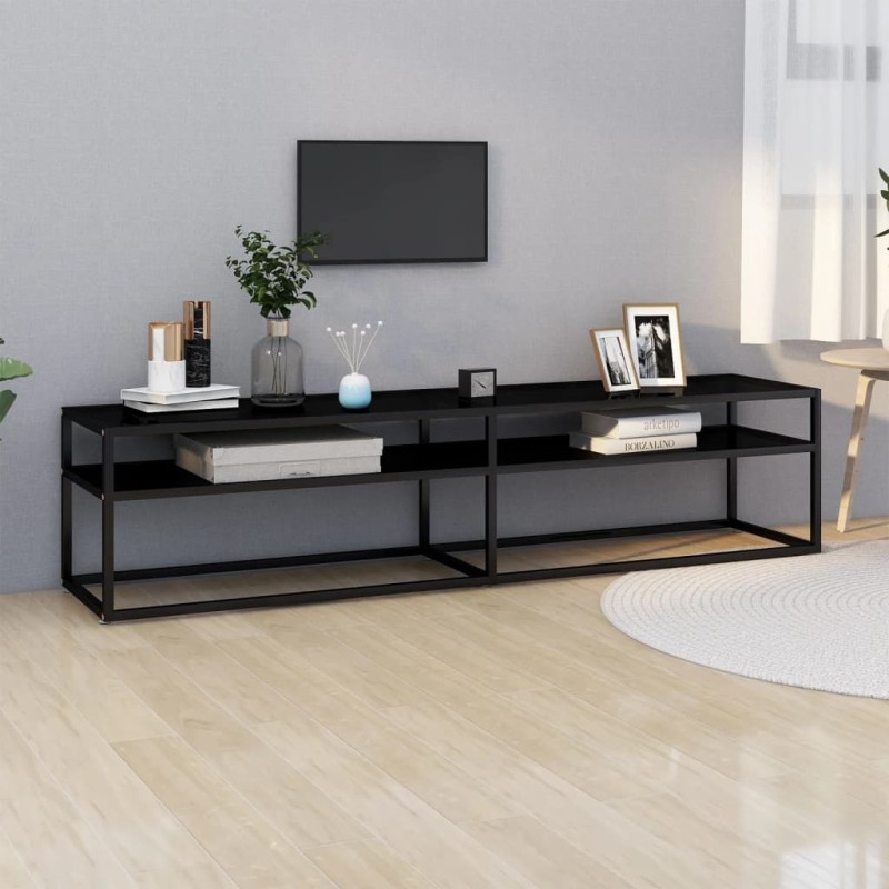 vidaXL Mobile Porta TV Nero 180x40x40,5 cm in Vetro Temperato vidaXL Mobile Porta TV Nero 180x40x40,5 cm in Vetro Temperato