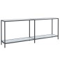 vidaXL Tavolo Consolle Bianco 200x35x75,5 cm in Vetro Temperato vidaXL Tavolo Consolle Bianco 200x35x75,5 cm in Vetro Temperato