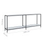 vidaXL Tavolo Consolle Bianco 200x35x75,5 cm in Vetro Temperato vidaXL Tavolo Consolle Bianco 200x35x75,5 cm in Vetro Temperato