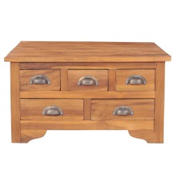 vidaXL Tavolino con Ripiano Ribaltabile 65x64x35 cm in Legno di Teak