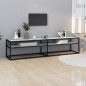 vidaXL Mobile Porta TV Marmo Bianco 180x40x40,5 cm in Vetro Temperato vidaXL Mobile Porta TV Marmo Bianco 180x40x40,5 cm in Vetro Temperato