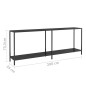 vidaXL Tavolo Consolle Nero 220x35x75,5 cm in Vetro Temperato vidaXL Tavolo Consolle Nero 220x35x75,5 cm in Vetro Temperato