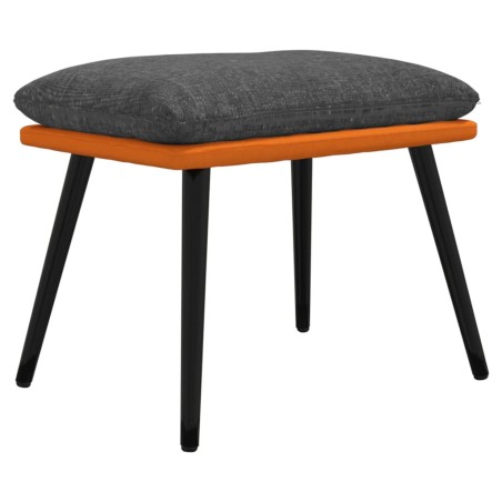 vidaXL Sgabello Grigio Scuro e Arancio 45x29,5x35cm Tessuto Similpelle