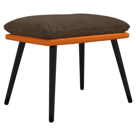 vidaXL Sgabello Marrone e Arancione 45x29,5x35 cm Tessuto e Similpelle