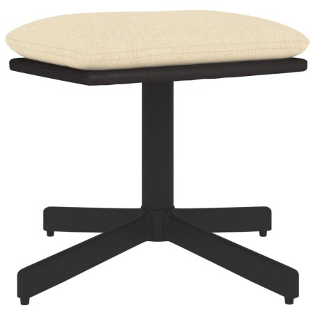 vidaXL Poggiapiedi Crema 60x60x36 cm in Tessuto e Similpelle