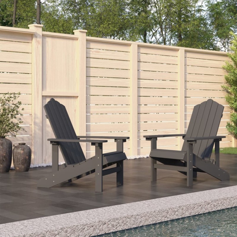 Sedie da Giardino Adirondack 2 pz in HDPE Antracite Sedie da Giardino Adirondack 2 pz in HDPE Antracite