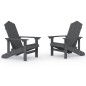 Sedie da Giardino Adirondack 2 pz in HDPE Antracite Sedie da Giardino Adirondack 2 pz in HDPE Antracite