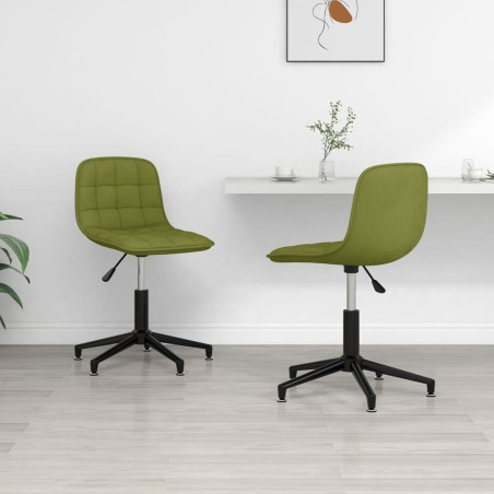 vidaXL Sedie da Pranzo Girevoli 2 pz Verde Chiaro in Velluto