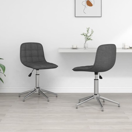vidaXL Sedie da Pranzo Girevoli 2 pz Grigio Scuro in Tessuto