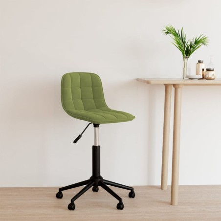 vidaXL Sedia da Pranzo Girevole Verde Chiaro in Velluto