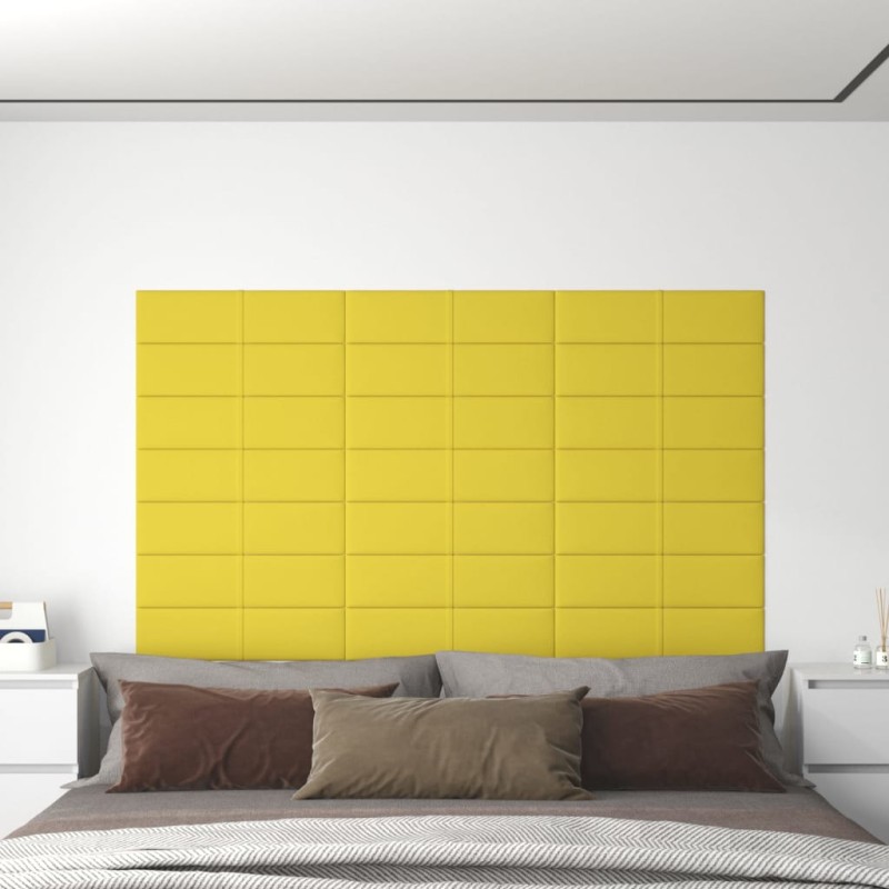 Pannelli Murali 12 pz Gialli 60x15 cm Tessuto 1,08 m² Pannelli Murali 12 pz Gialli 60x15 cm Tessuto 1,08 m²