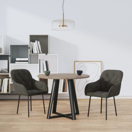 vidaXL Sedie da Pranzo 2 pz Grigio Scuro in Velluto