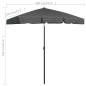Ombrellone da Spiaggia Antracite 180x120 cm Ombrellone da Spiaggia Antracite 180x120 cm