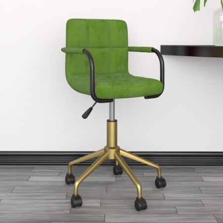 vidaXL Sedia da Pranzo Girevole Verde Chiaro in Velluto