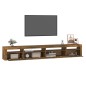 Mobile Porta TV con Luci LED Rovere Fumo 270x35x40 cm Mobile Porta TV con Luci LED Rovere Fumo 270x35x40 cm