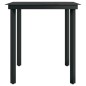 Tavolo da Giardino Nero 140x70x74 cm in Acciaio e Vetro Tavolo da Giardino Nero 140x70x74 cm in Acciaio e Vetro