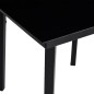 Tavolo da Giardino Nero 140x70x74 cm in Acciaio e Vetro Tavolo da Giardino Nero 140x70x74 cm in Acciaio e Vetro