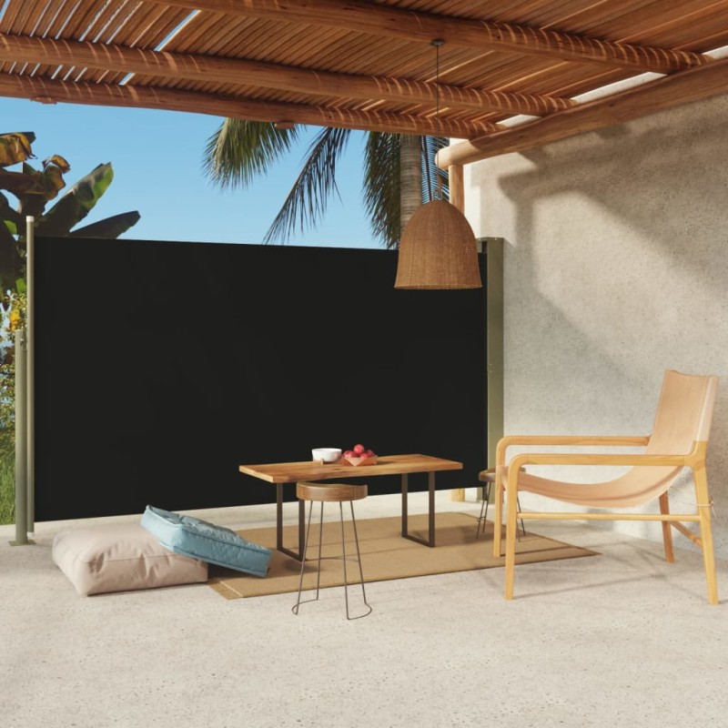 Tenda Laterale Retrattile per Patio 170x300 cm Nera Tenda Laterale Retrattile per Patio 170x300 cm Nera