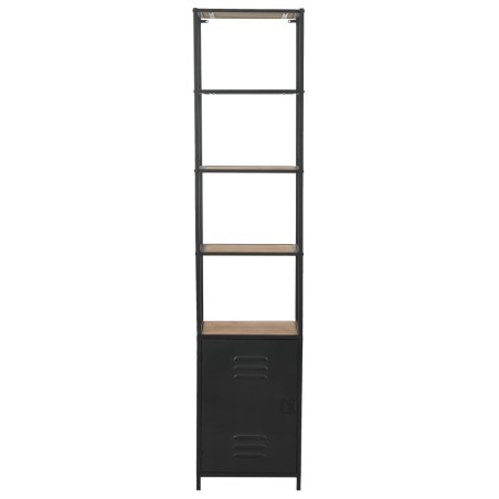 vidaXL Libreria 5 Ripiani Massello di Abete e Acciaio 40,5x32,5x180 cm