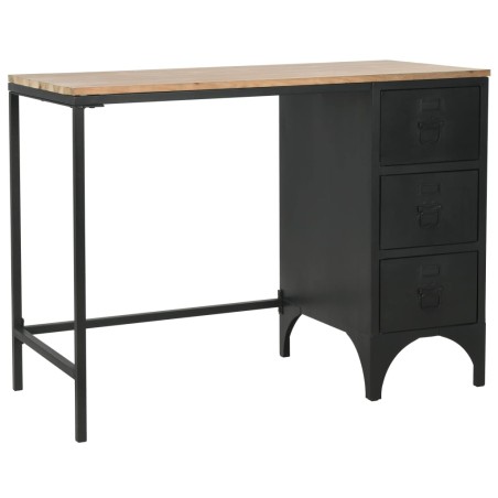 vidaXL Scrivania Base Singola Legno di Abete e Acciaio 100x50x76 cm
