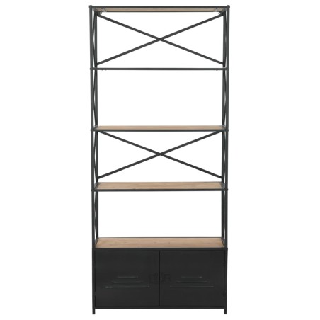 vidaXL Libreria in Massello di Abete e Acciaio 80x32,5x180 cm