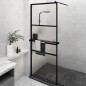 Parete Doccia Walk in Mensola Nera 80x195cm Vetro ESG Alluminio Parete Doccia Walk in Mensola Nera 80x195cm Vetro ESG Alluminio