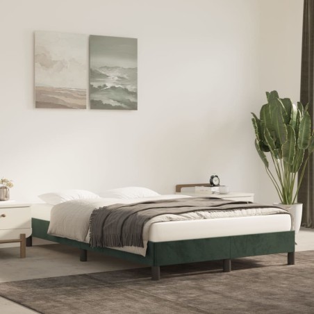 vidaXL Giroletto senza Materasso Verde Scuro 120x200 cm in Velluto