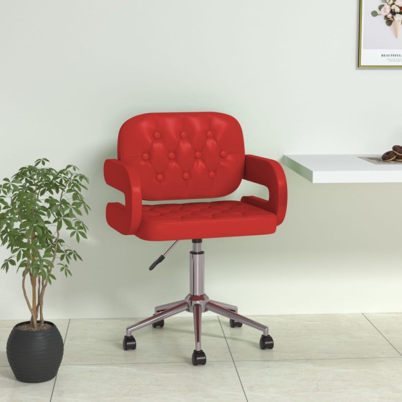 vidaXL Sedia da Pranzo Girevole Rosso Vino in Similpelle vidaXL Sedia da Pranzo Girevole Rosso Vino in Similpelle