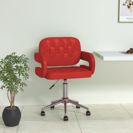 vidaXL Sedia da Pranzo Girevole Rosso Vino in Similpelle
