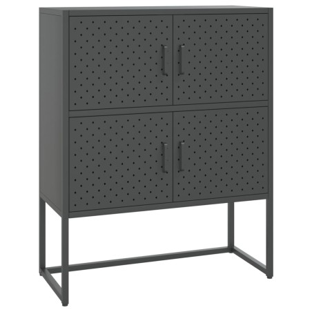 vidaXL Credenza Alta Antracite 80x35x100 cm in Acciaio