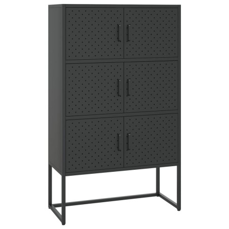 vidaXL Credenza Alta Nera 80x35x135 cm in Acciaio