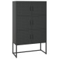 vidaXL Credenza Alta Nera 80x35x135 cm in Acciaio vidaXL Credenza Alta Nera 80x35x135 cm in Acciaio