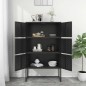 vidaXL Credenza Alta Nera 80x35x135 cm in Acciaio vidaXL Credenza Alta Nera 80x35x135 cm in Acciaio