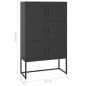 vidaXL Credenza Alta Nera 80x35x135 cm in Acciaio vidaXL Credenza Alta Nera 80x35x135 cm in Acciaio