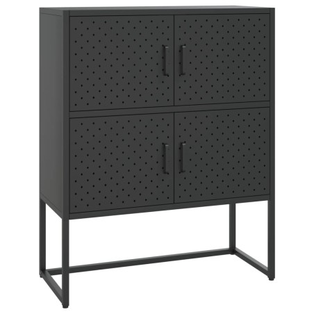 vidaXL Credenza Alta Nera 80x35x100 cm in Acciaio