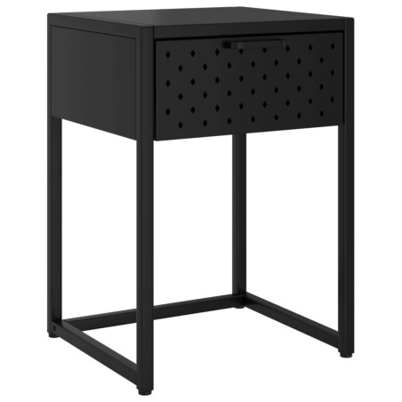 vidaXL Comodino Nero 38x35x54 cm in Acciaio
