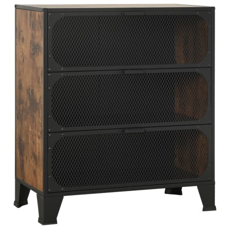 vidaXL Armadietto Marrone Rustico 72x36x82 cm in Metallo e MDF