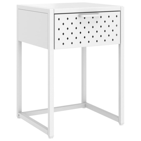 vidaXL Comodino Bianco 38x35x54 cm in Acciaio
