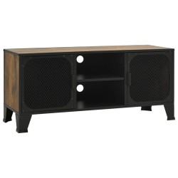 vidaXL Mobile Porta TV Marrone Rustico 105x36x47 cm in Metallo e MDF
