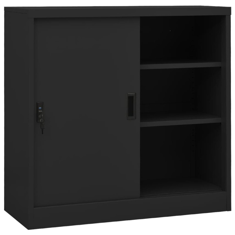 vidaXL Armadio Ufficio Anta Scorrevole Antracite 90x40x90cm Acciaio vidaXL Armadio Ufficio Anta Scorrevole Antracite 90x40x90cm Acciaio