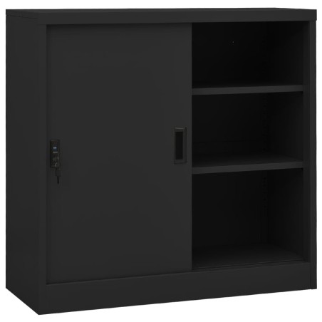 vidaXL Armadio Ufficio Anta Scorrevole Antracite 90x40x90cm Acciaio