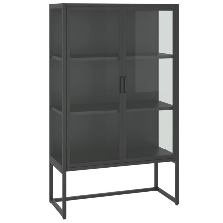 vidaXL Credenza Alta Antracite 80x35x135 cm Acciaio e Vetro Temperato