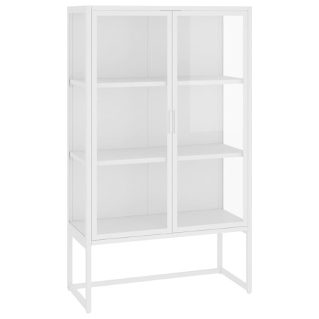 vidaXL Credenza Alta Bianca 80x35x135 cm Acciaio e Vetro Temperato
