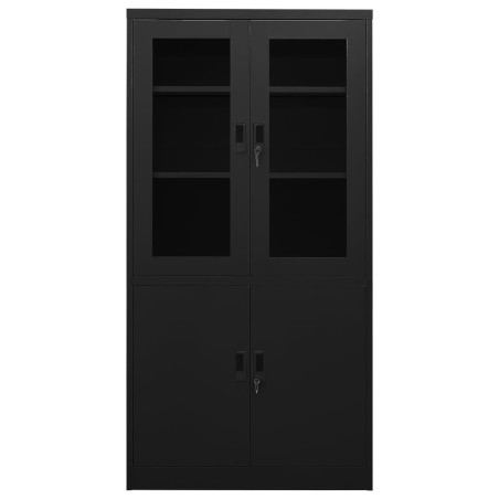 vidaXL Armadio per Ufficio Nero 90x40x180 cm in Acciaio