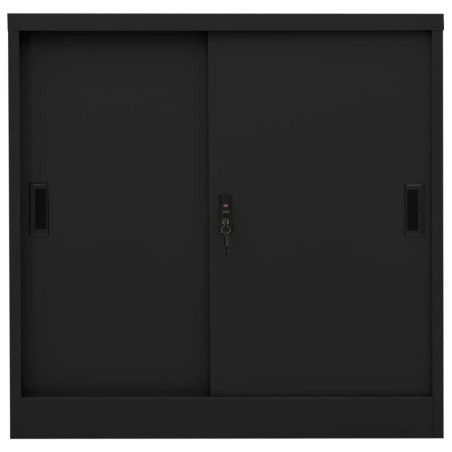 vidaXL Armadio per Ufficio Anta Scorrevole Nero 90x40x90cm Acciaio