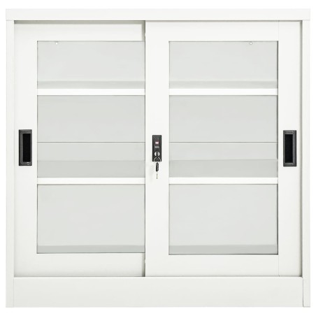 vidaXL Armadio con Ante Scorrevoli Bianco 90x40x90 cm in Acciaio
